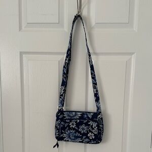 Vera Bradley Navy/White/Blues Floral Crossbody Shoulder Bag